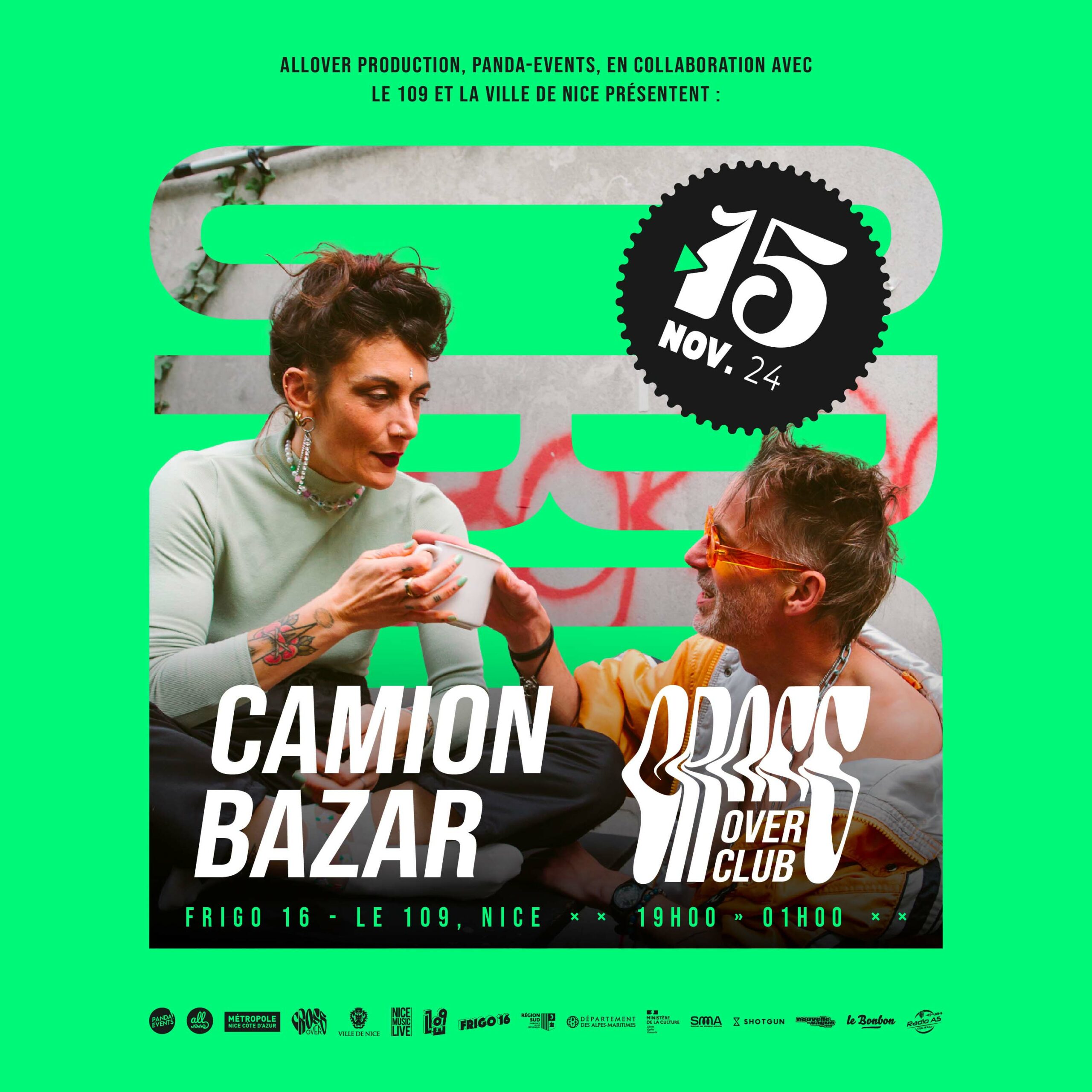 Crossover Club on Friday, November 15 with Camion Bazar and Global Industrial Culture at Frigo 16 in Nice