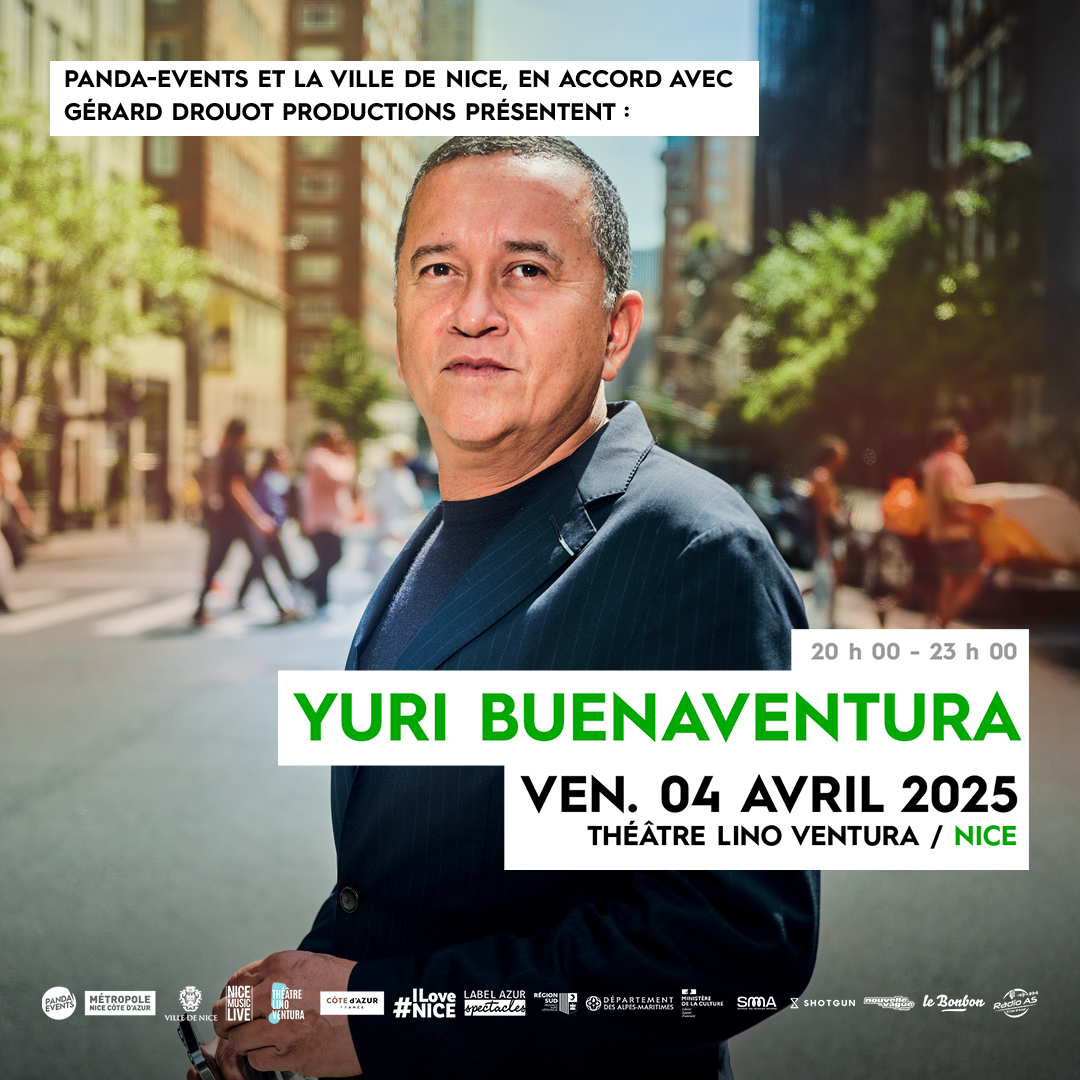 🔥 YURI BUENAVENTURA en Concert 🔥 Préparez-vous à une soirée d'émotions et de rythmes endiablés avec le maître de la salsa, Yuri Buenaventura ! 🕺💃 Pour célébrer son dernier album Amame, Yuri revient en France pour nous envoûter avec ses mélodies qui mêlent le meilleur de la pop et de la musique latine. 🌎🎺 Ce projet, enregistré entre le New Jersey et Buenos Aires, est un hommage vibrant à la musique latine new-yorkaise et à ses grandes figures, qui ont inspiré son parcours. 🎶✨ Avec Aquí Llegamos, premier single de cet album explosif, Yuri vous invite à plonger dans un univers musical où percussions urbaines, cuivres flamboyants, et rythmes ensoleillés vous feront vibrer comme jamais ! ☀️🎷 Redécouvrez son talent unique, qui enflamme les cœurs depuis sa reprise inoubliable de Ne Me Quitte Pas. 💔❤️